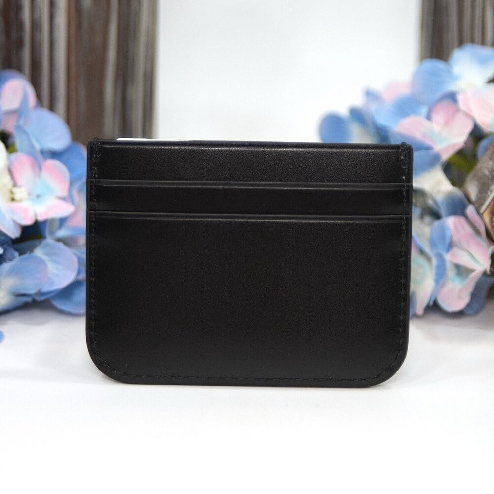 Tory Burch Black Leather Eleanor Logo Card Case Mini Wallet NWT - Picture 3 of 5